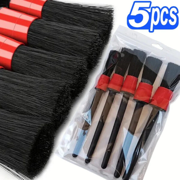 1/5pcs Car Cleaning Brush Kit Automotive Detail Brushes For Car Interior Detailing Brush Set Wheel Rims Clean Brush Plastic